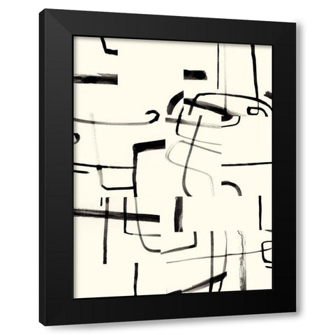 Interface II Black Modern Wood Framed Art Print with Double Matting by Barnes, Victoria