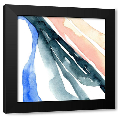 Watercolor Ribbon I Black Modern Wood Framed Art Print with Double Matting by Caroline, Emma