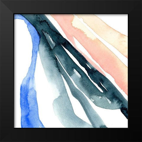 Watercolor Ribbon I Black Modern Wood Framed Art Print by Caroline, Emma