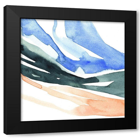 Watercolor Ribbon II Black Modern Wood Framed Art Print with Double Matting by Caroline, Emma