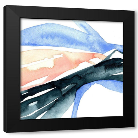 Watercolor Ribbon III Black Modern Wood Framed Art Print with Double Matting by Caroline, Emma