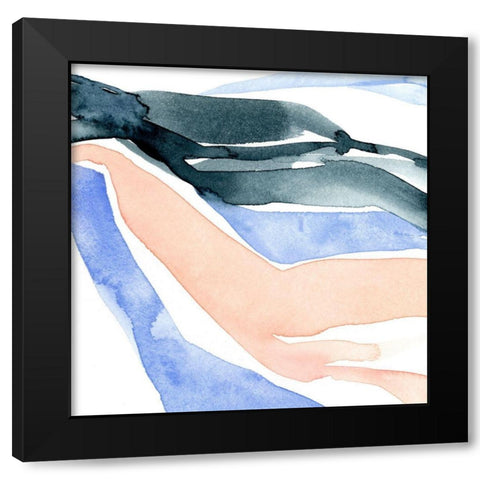 Watercolor Ribbon IV Black Modern Wood Framed Art Print by Caroline, Emma
