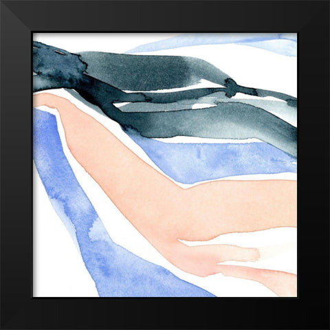 Watercolor Ribbon IV Black Modern Wood Framed Art Print by Caroline, Emma