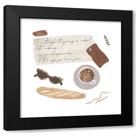Autumn Baking Diary I Black Modern Wood Framed Art Print with Double Matting by Wang, Melissa