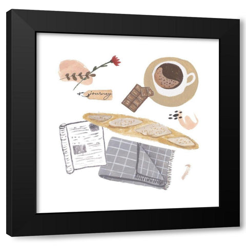 Autumn Baking Diary III Black Modern Wood Framed Art Print with Double Matting by Wang, Melissa