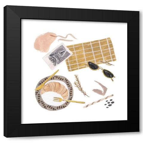 Autumn Baking Diary V Black Modern Wood Framed Art Print with Double Matting by Wang, Melissa
