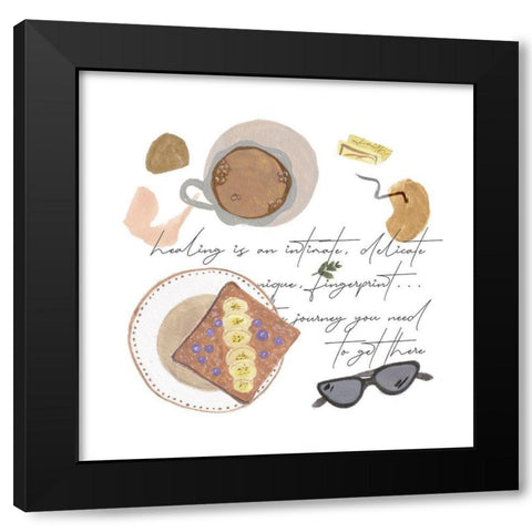 Autumn Baking Diary VI Black Modern Wood Framed Art Print with Double Matting by Wang, Melissa