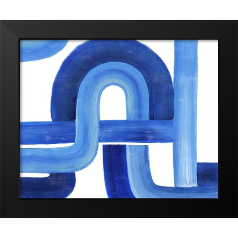 Woven Cobalt I Black Modern Wood Framed Art Print by Popp, Grace
