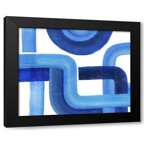 Woven Cobalt II Black Modern Wood Framed Art Print with Double Matting by Popp, Grace