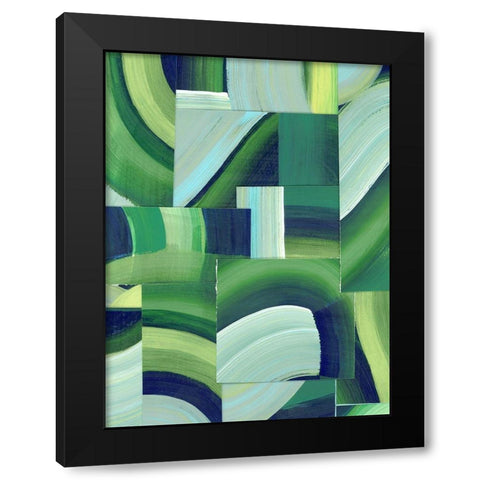 Oceanic Patchwork I Black Modern Wood Framed Art Print by Popp, Grace
