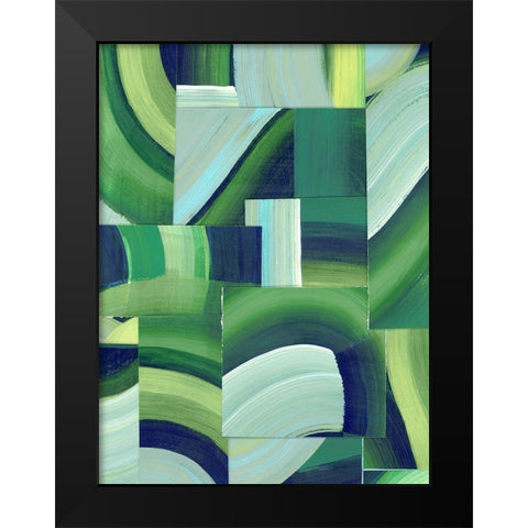 Oceanic Patchwork I Black Modern Wood Framed Art Print by Popp, Grace