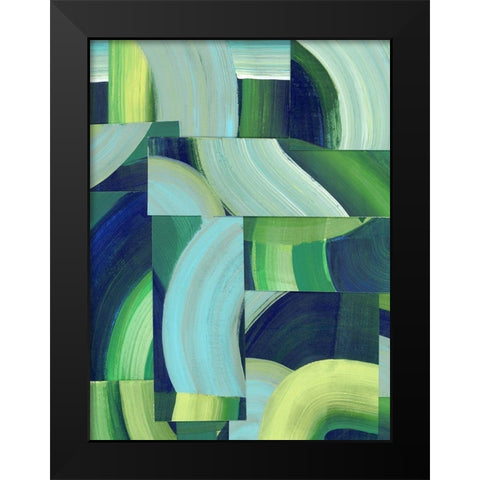 Oceanic Patchwork II Black Modern Wood Framed Art Print by Popp, Grace