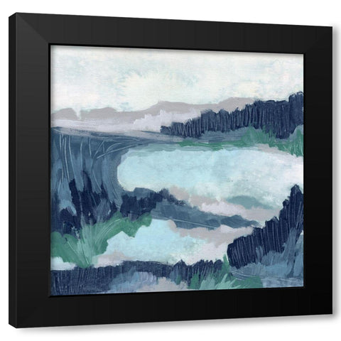 Blue Marsh Grove I Black Modern Wood Framed Art Print with Double Matting by Vess, June Erica