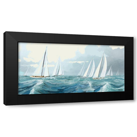 Sailing Ships I Black Modern Wood Framed Art Print with Double Matting by Novak, Rick