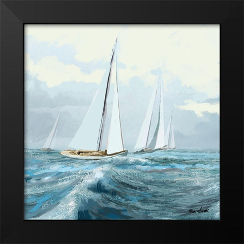 Sailing Ships III Black Modern Wood Framed Art Print by Novak, Rick