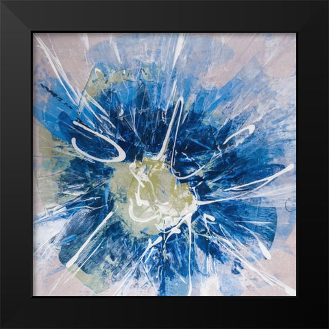 Blossom Blue III Black Modern Wood Framed Art Print by Aryai, Sia