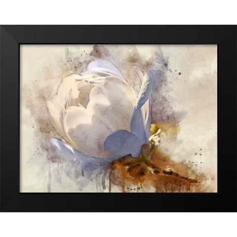 Playful Petals IV Black Modern Wood Framed Art Print by Robertson, Leda