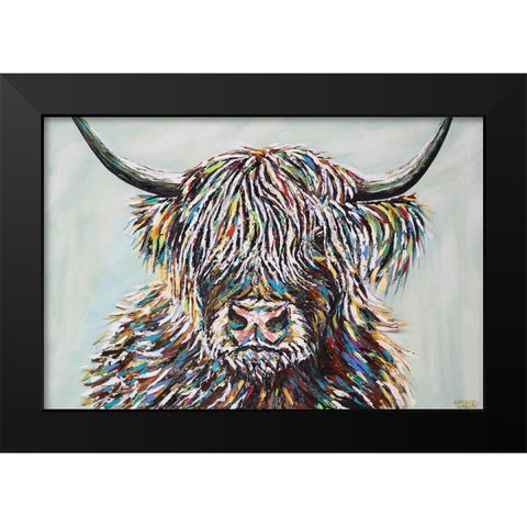 Woolly Highland II Black Modern Wood Framed Art Print by Vitaletti, Carolee