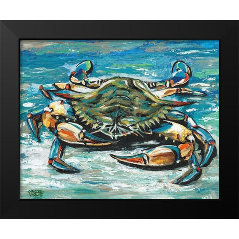 Blue Palette Crab I Black Modern Wood Framed Art Print by Vitaletti, Carolee