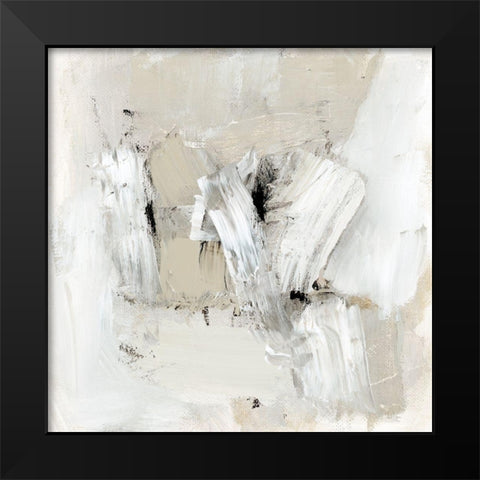 Neutral Brushstrokes I Black Modern Wood Framed Art Print by Barnes, Victoria