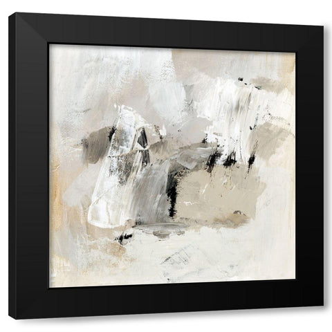 Neutral Brushstrokes II Black Modern Wood Framed Art Print with Double Matting by Barnes, Victoria