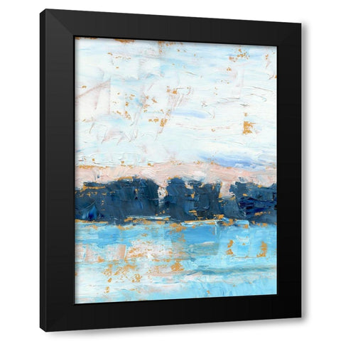 Indigo Treeline II Black Modern Wood Framed Art Print by Harper, Ethan