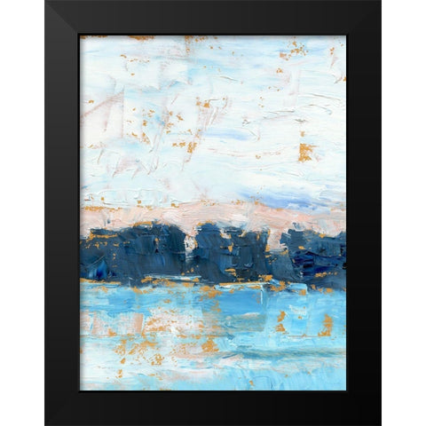 Indigo Treeline II Black Modern Wood Framed Art Print by Harper, Ethan