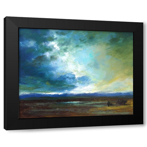 Pacific Skyscape Black Modern Wood Framed Art Print with Double Matting by Finch, Sheila