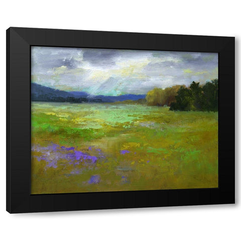 Springtime Black Modern Wood Framed Art Print by Finch, Sheila