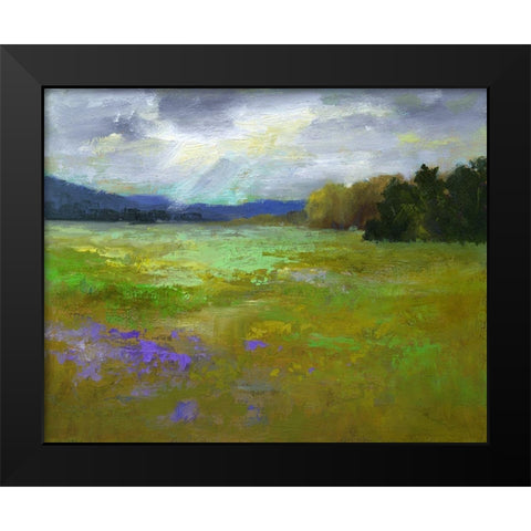 Springtime Black Modern Wood Framed Art Print by Finch, Sheila