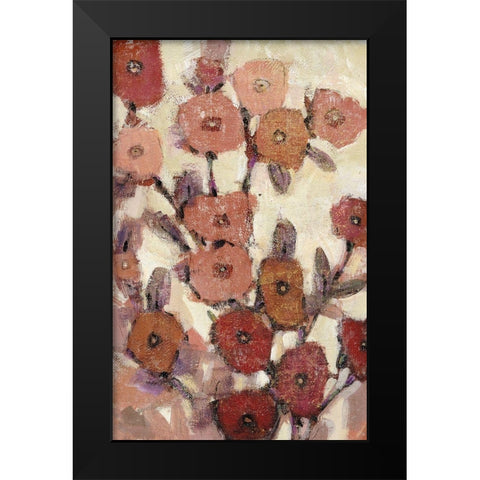 Floral Patterns II Black Modern Wood Framed Art Print by OToole, Tim