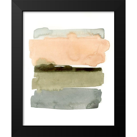 Peachy Horizon I Black Modern Wood Framed Art Print by Barnes, Victoria