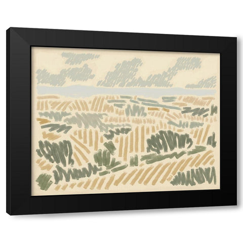 Paysage de Montpellier I Black Modern Wood Framed Art Print with Double Matting by Green, Jacob