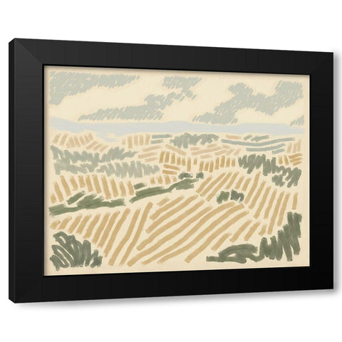 Paysage de Montpellier II Black Modern Wood Framed Art Print with Double Matting by Green, Jacob