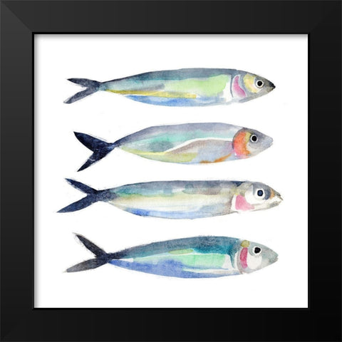 Sardine Team I Black Modern Wood Framed Art Print by Warren, Annie