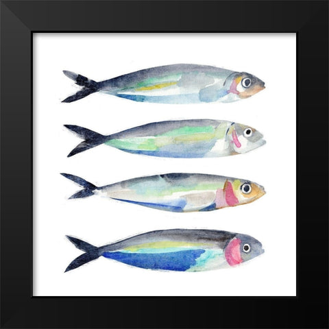Sardine Team II Black Modern Wood Framed Art Print by Warren, Annie
