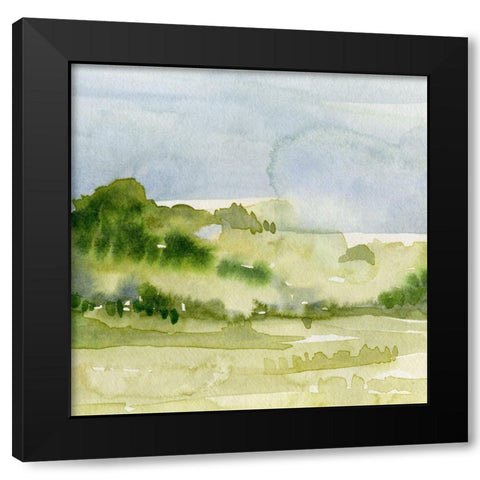 Tempered Horizon II Black Modern Wood Framed Art Print with Double Matting by Caroline, Emma
