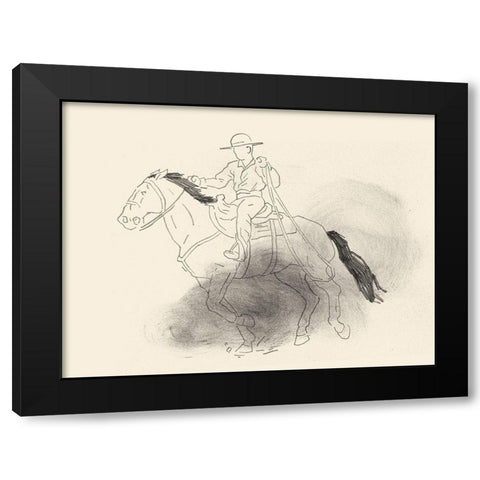 Roping Lessons II Black Modern Wood Framed Art Print by Green, Jacob