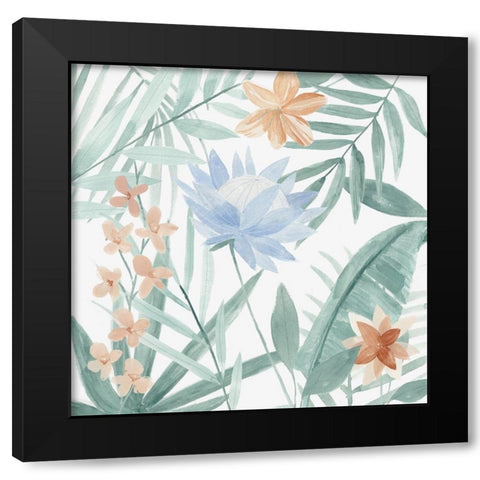 Tropical Welcome I Black Modern Wood Framed Art Print with Double Matting by Warren, Annie