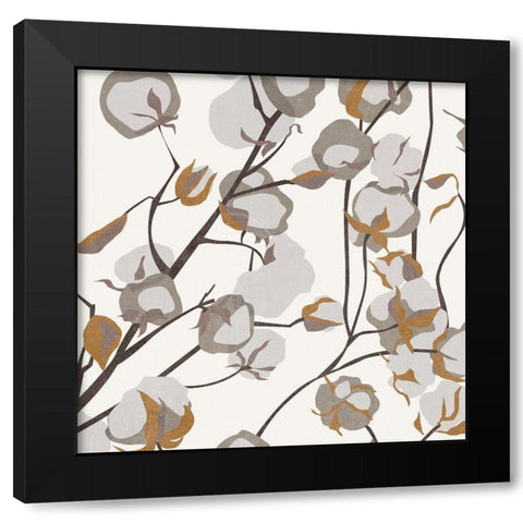 Cotton Balls I Black Modern Wood Framed Art Print with Double Matting by Wang, Melissa