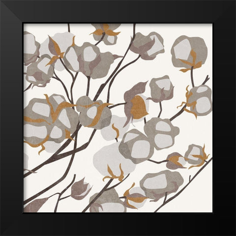 Cotton Balls II Black Modern Wood Framed Art Print by Wang, Melissa