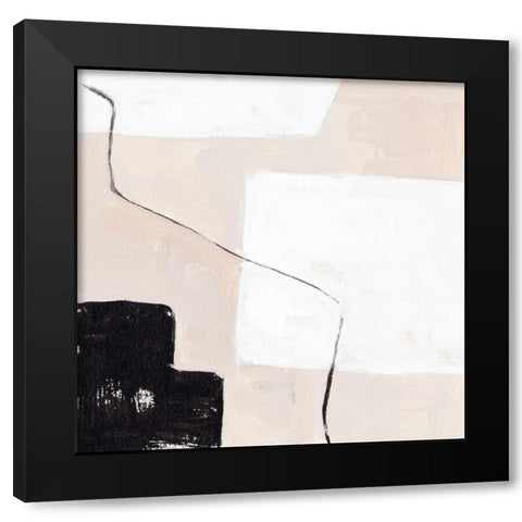 Beach Bricks I Black Modern Wood Framed Art Print with Double Matting by Wang, Melissa