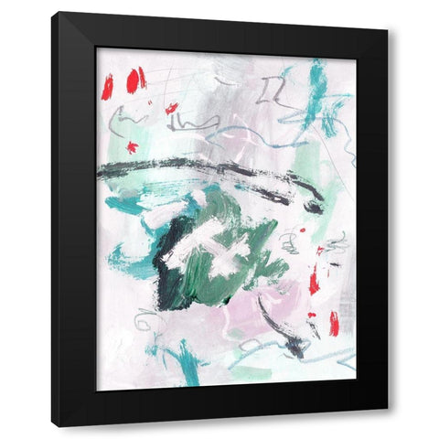 Rouge Splash I Black Modern Wood Framed Art Print with Double Matting by Wang, Melissa