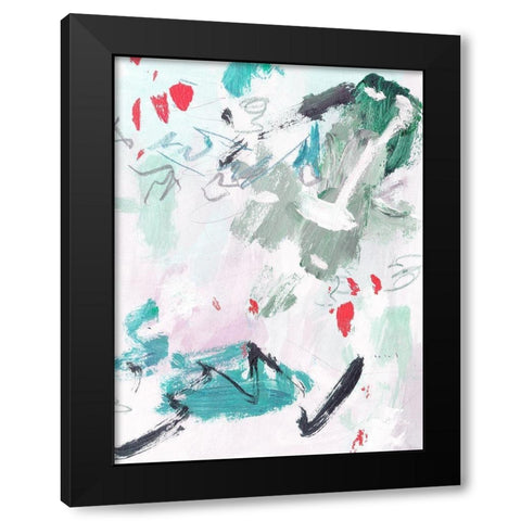 Rouge Splash II Black Modern Wood Framed Art Print with Double Matting by Wang, Melissa