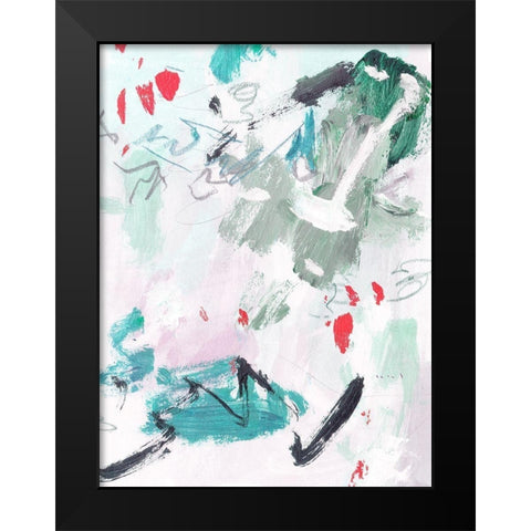 Rouge Splash II Black Modern Wood Framed Art Print by Wang, Melissa