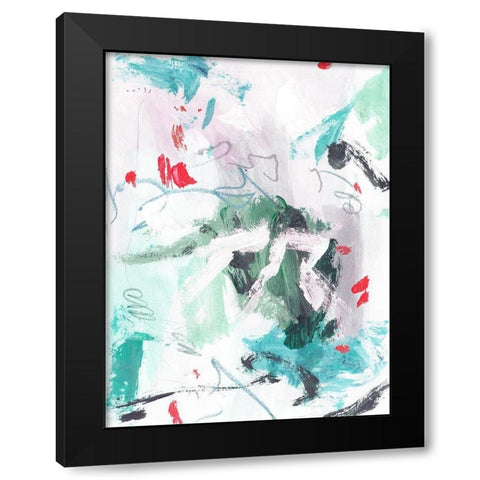 Rouge Splash IV Black Modern Wood Framed Art Print with Double Matting by Wang, Melissa