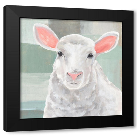 Cotton Ball II Black Modern Wood Framed Art Print by Warren, Annie