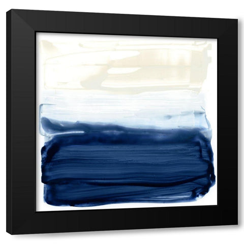 Ocean Brushstrokes I Black Modern Wood Framed Art Print with Double Matting by Barnes, Victoria
