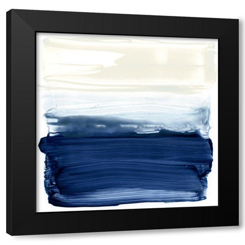 Ocean Brushstrokes II Black Modern Wood Framed Art Print by Barnes, Victoria