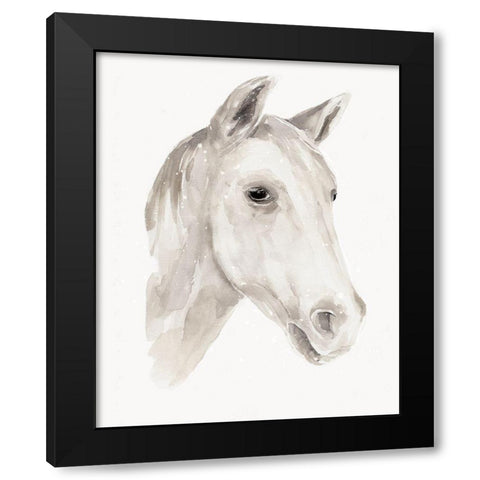Ivory Stallion I Black Modern Wood Framed Art Print by Warren, Annie